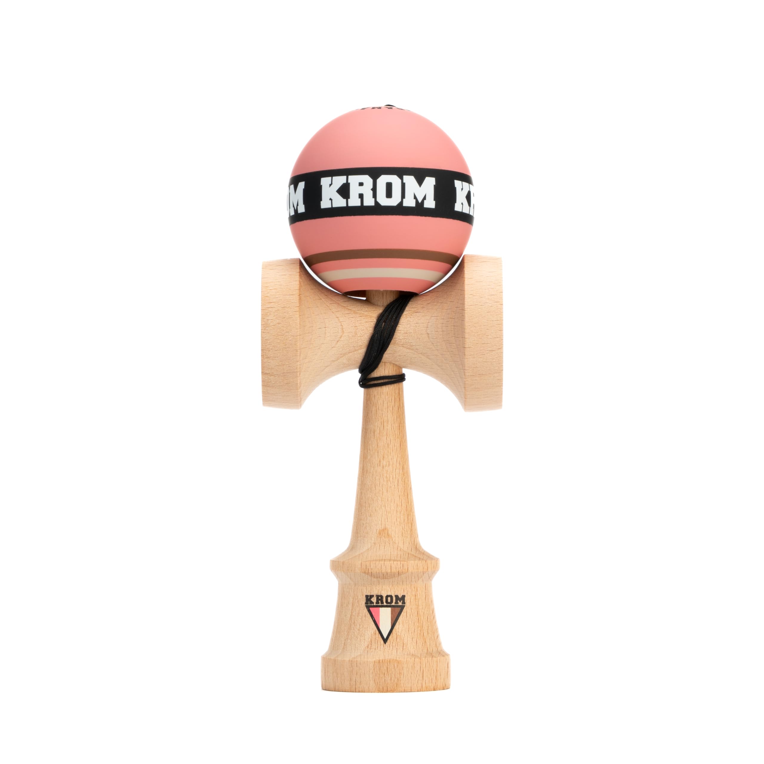 KROM Kendama STROGO Neapolitan Strawberry – Kendama de Madera para Principiantes y Jugadores avanzados – Juego de Habilidad para Uso Interior y Exterior – Juguete de Madera con Cuerda y Bola