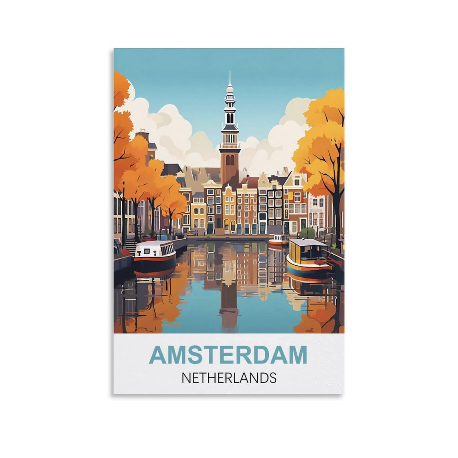Ezmlfa A138 Paint By Numbers For Adults And Children Amsterdam Netherlands Diy Acrylic Painting By Numbers For Children & Adults & Beginners 40X50cm