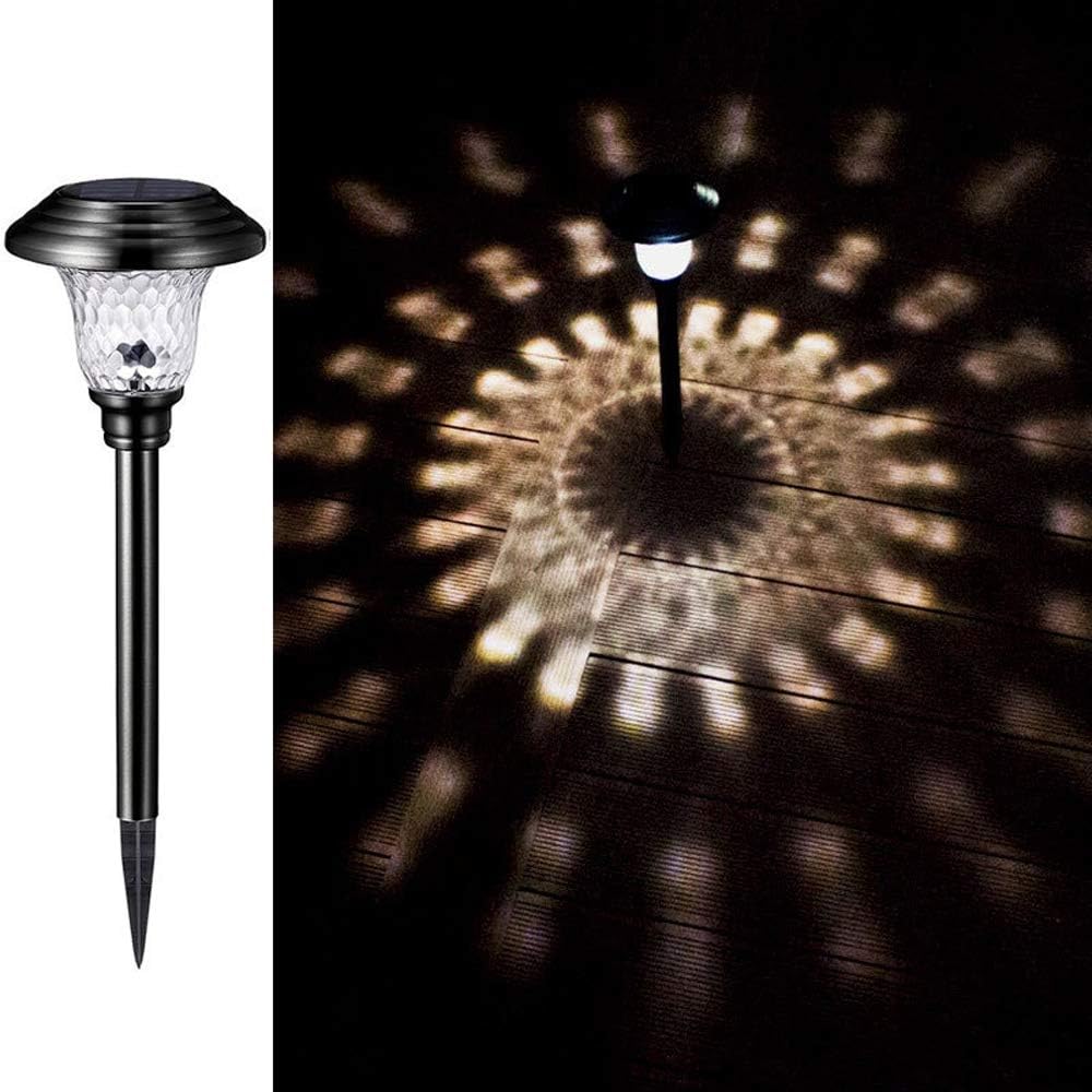 Solar Lawn Lamp Outdoor Garden Landscape Plug Floor Lamp (Black (White Light))