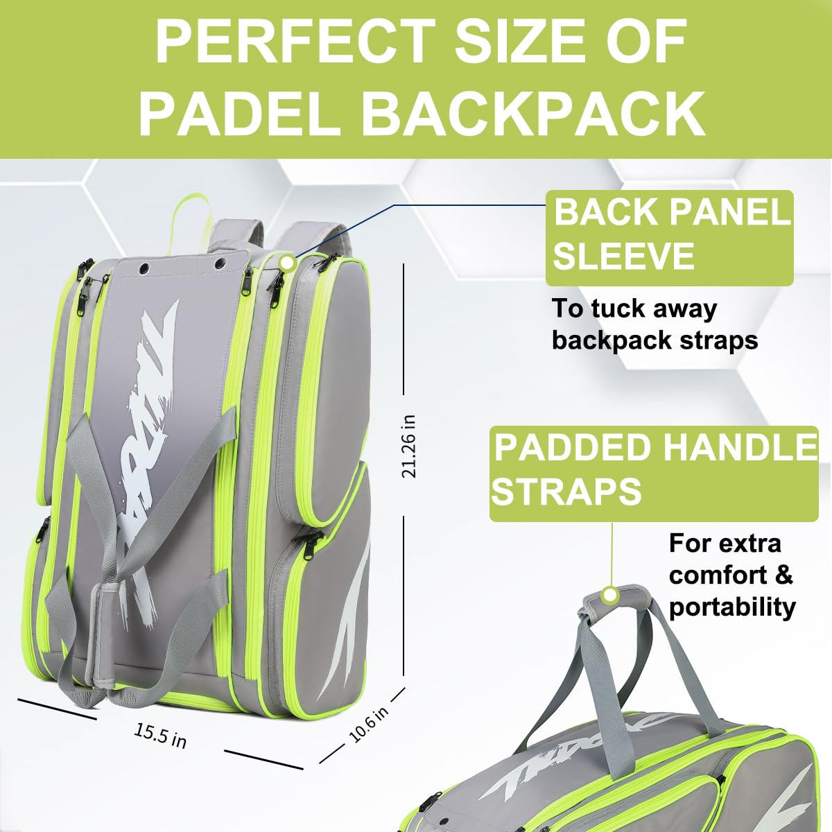 TILDOSAC Padel Racket Tasche Tennis Rucksack für Padel Tennis Pickleball Paddles, Padel Racket Protector Rucksack, Große Sport Pickleball Tasche mit Zaun Haken, Schuhfach, Extrataschen
