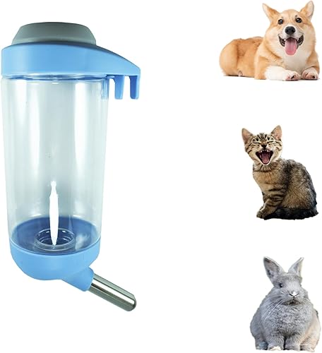 Miniatura 11 de Botella de agua para perros – Dispensador de agua para mascotas sin goteo de 12 onzas, botella de agua de jaula fácil de usar para perros, gatos,