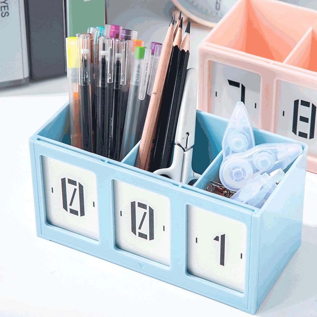Papelería Portalápices de Cuenta Regresiva, portalápices de Maquillaje de plástico Multifuncional, portalápices Creativo de Gran Capacidad para Oficina y hogar Portalápices