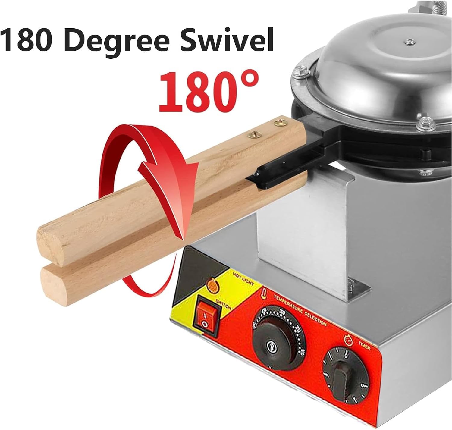 Máquina de gofres de burbujas comercial, 1400 W, acero inoxidable, antiadherente, para huevos de Hong Kong, con control de tiempo y temperatura separados