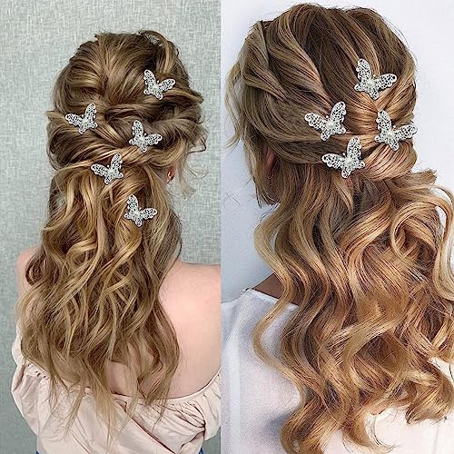 Boyivi 15 Pieces Butterfly Hair Pin Butterfly Hair Clips Alloy Rhinestone Crystal Pearl Hair Clips Bridal Wedding Hair Pins Bride Bridesmaid Headwear Hair Accessories For Women Girls thumb #4