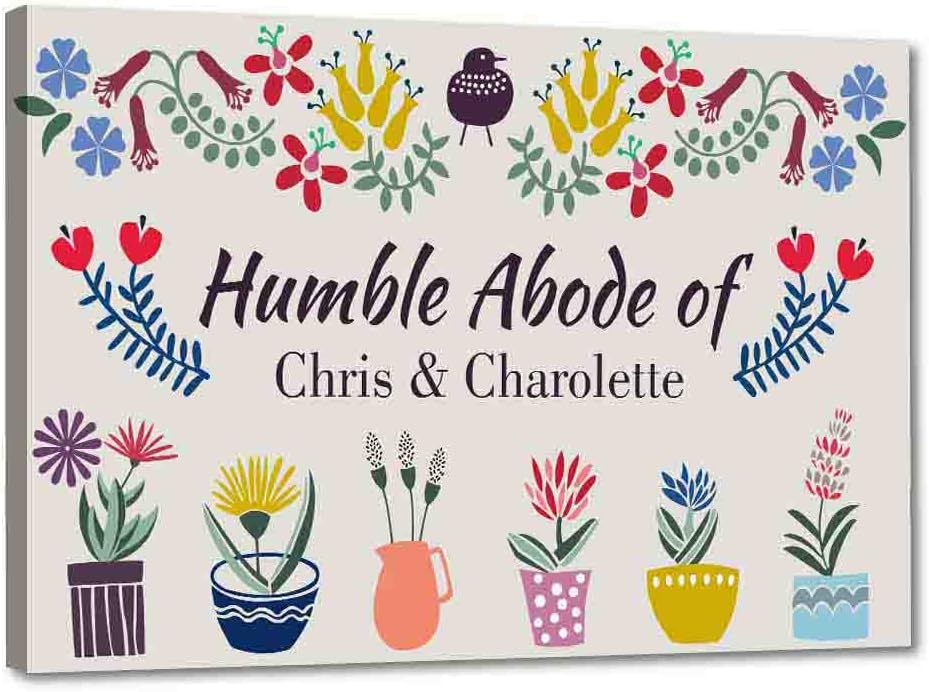 Nutcase Personalized Name Plate Door Signs Multicolor-No Nail Needed-W 12"x L 8"- Humble Abode
