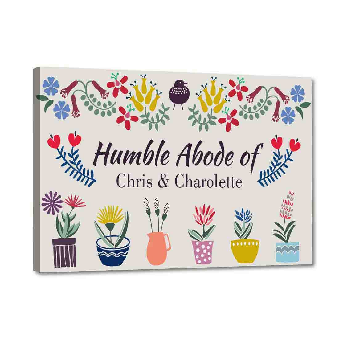 Nutcase Personalized Name Plate Door Signs Multicolor-No Nail Needed-W 12"x L 8"- Humble Abode