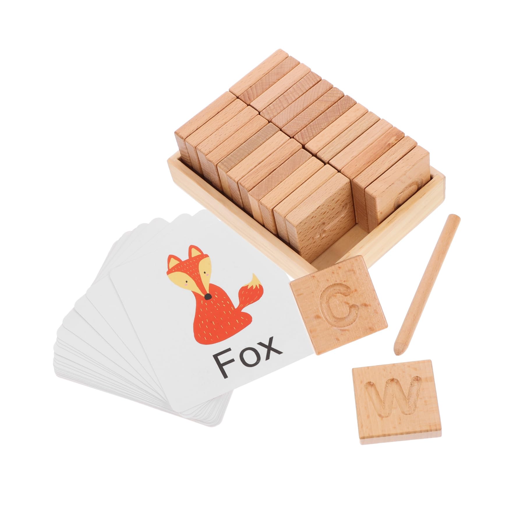 Vaguelly 1 Juego Tablero de de Letras para Aprendizaje Preescolar Juguete Educativo de Alfabeto con Tarjetas Ilustrativas Divertido para Desarrollar Habilidades Lingüísticas