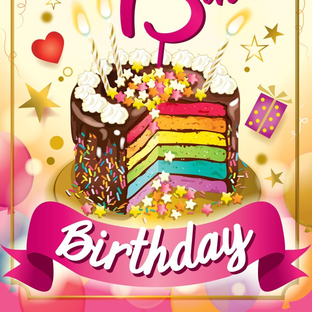 Prime Greetings 13歳の誕生日カード 米国製 環境に優しい厚手のカードストック プレミアム封筒付き 5インチ x 7