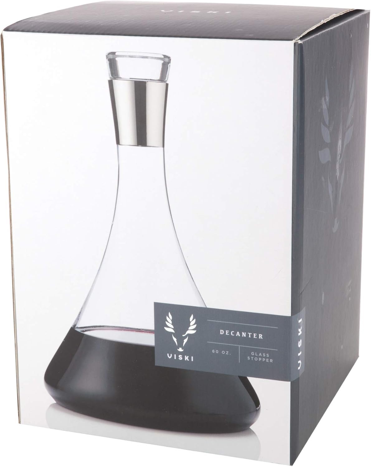 Viski Harrison Chrome Decanter, Clear