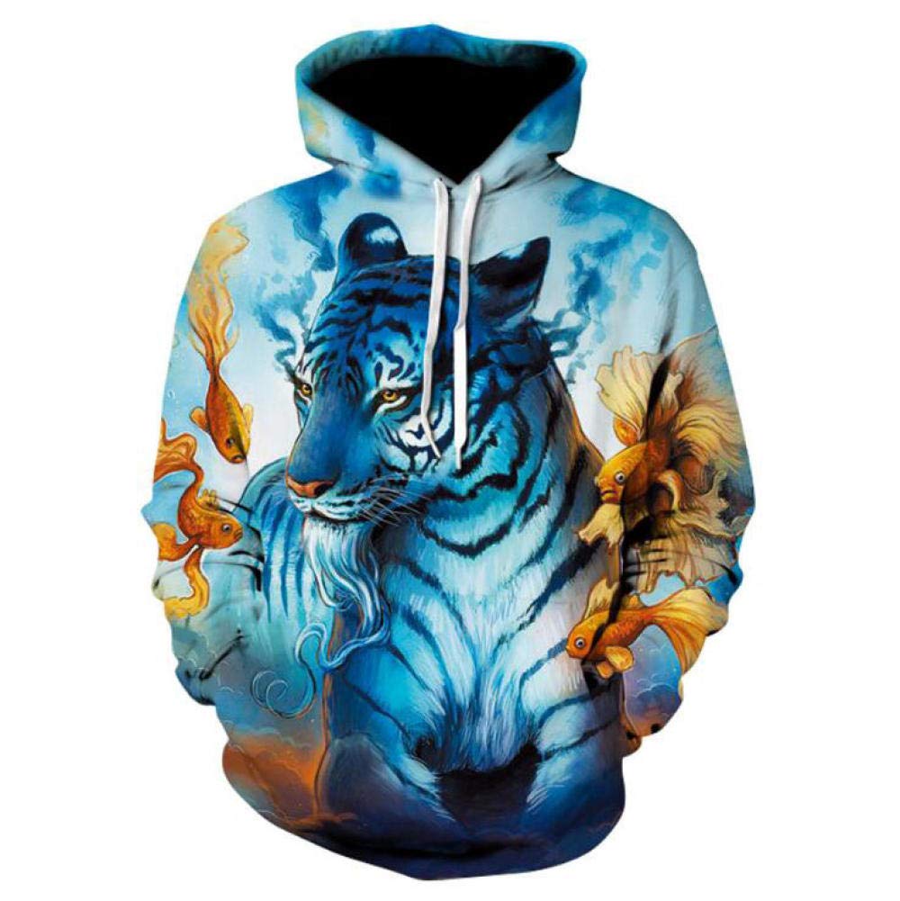 Sweat à capuche tigre 3D pulls enfants avec impression graphique réaliste - 3