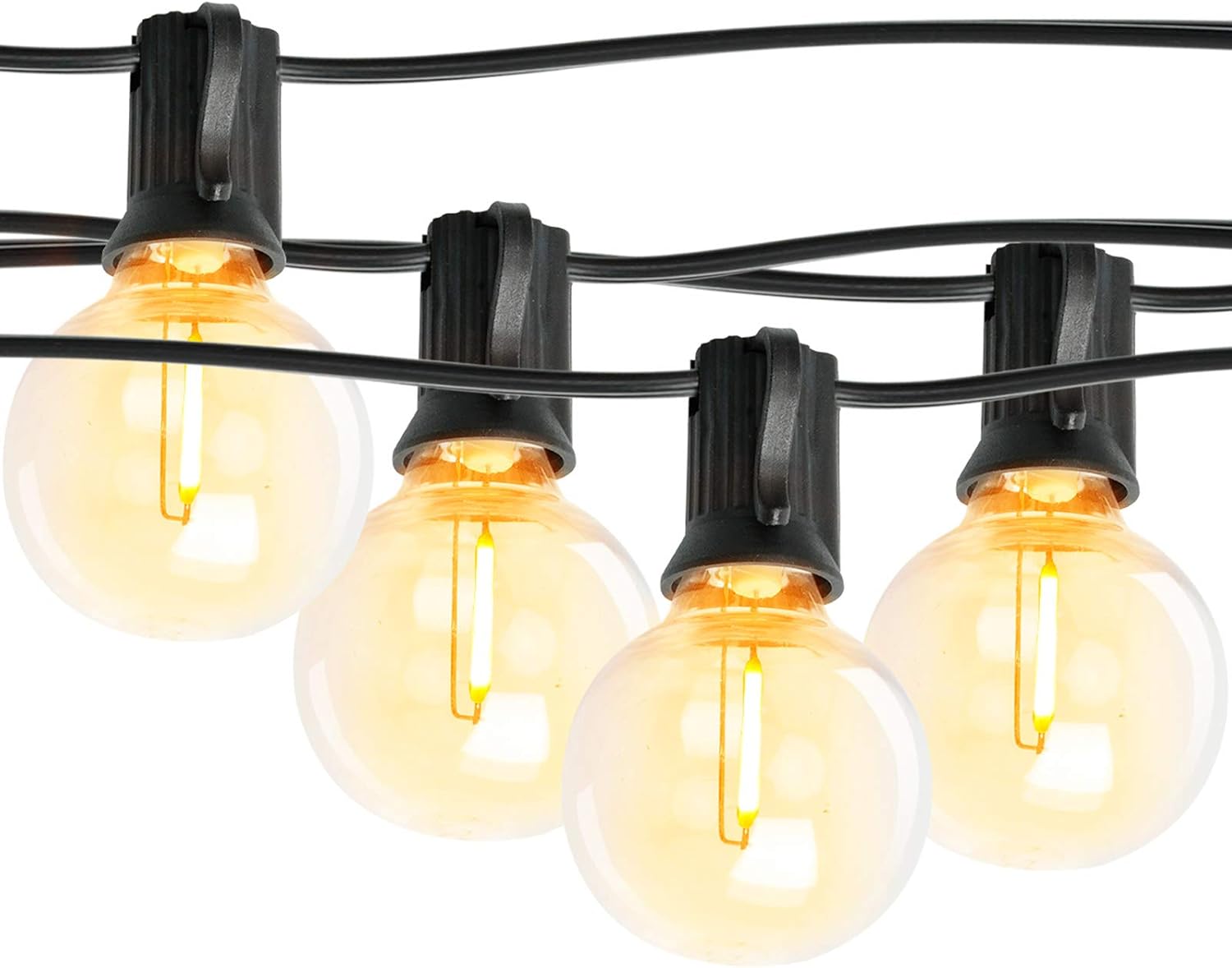 100Ft Outdoor LED G40 Patio String Lights,UL Listed Commercial Light String with 50+2 Dimmable Plastic Clear Globe Bulbs,Decoration for Bistro Backyard Cafe Porch Garden Party Wedding