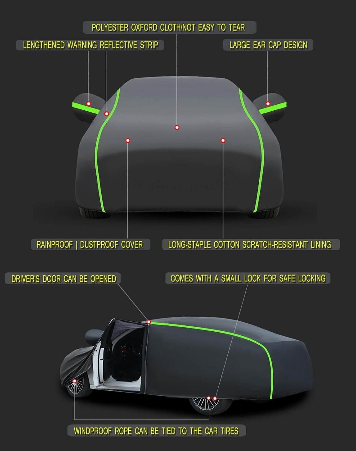Auto Abdeckplane Für Mercedes EQS SUV 2023-2026, Autoplane, Auto Abdeckung Outdoor Wasserdicht, Vollgarage Winddicht UV-Schutz Atmungsaktiv Regenfest d236vf