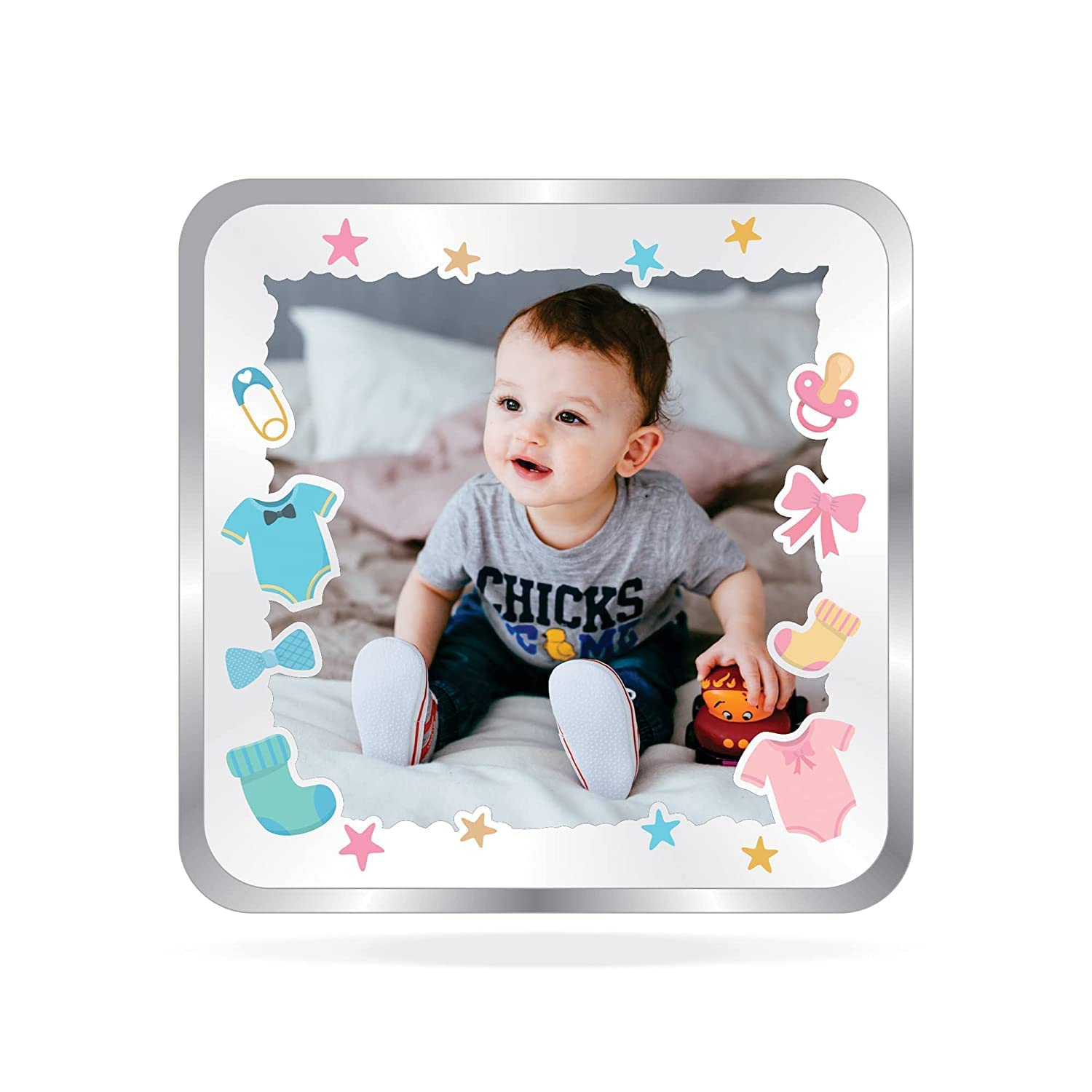 Precious Moments BIS Hallmarked Personalised New Born Baby Boy Square Silver Coin 20 Gram 999 Pure by ACPL (B0B3M3JBWM) Amazon Price History, Amazon Price Tracker