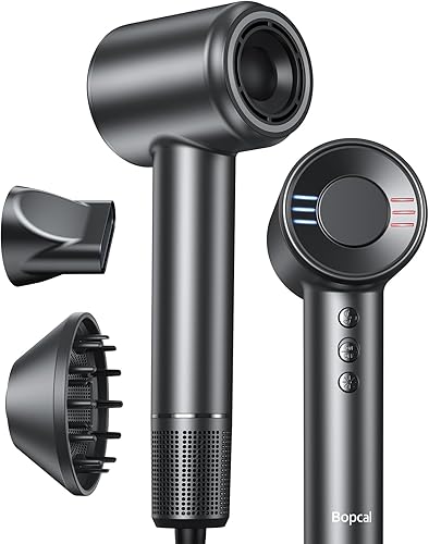 Miniatura 9 de Secador de pelo con difusor, 500 millones de secador iónico negativo para secado rápido, secador de pelo de alta velocidad de 120000 RPM, secadora