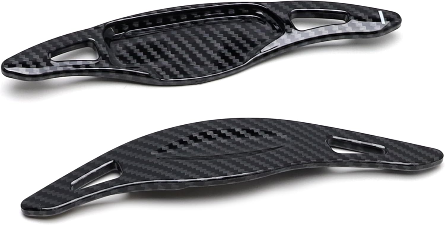 iJDMTOY Twill-Weave Carbon Fiber Pattern/Style Larger Paddle Shifter Extensions Compatible with Kia 2018-2023 Stinger K8