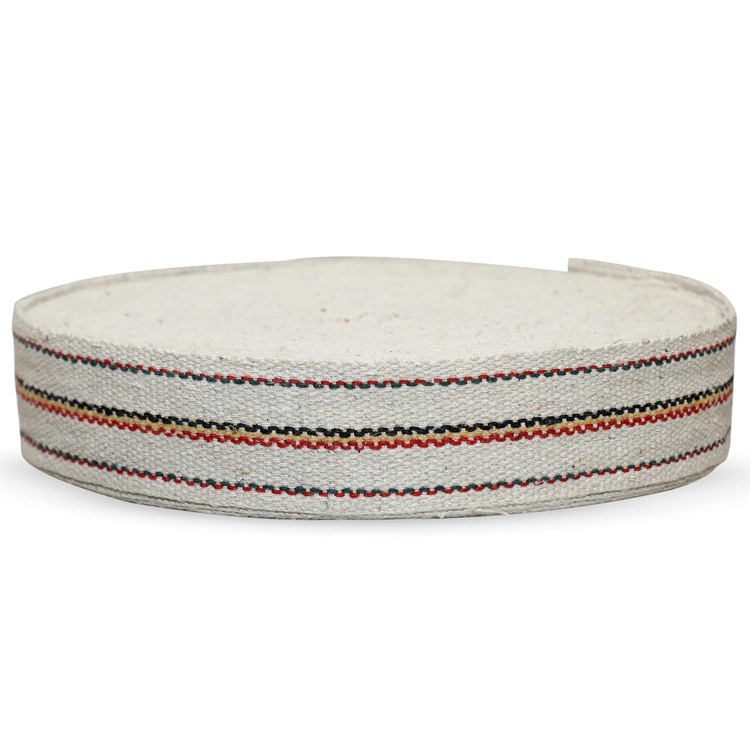 ABB Ropes and Niwar Cotton Niwar 2.5 Inch Wide Natural with Color Stripes Durable and Strong Niwar for Bed Furniture Festival Mandap Use Multipurpose Thick Niwar for Daily Household (25 Meters)-image-44