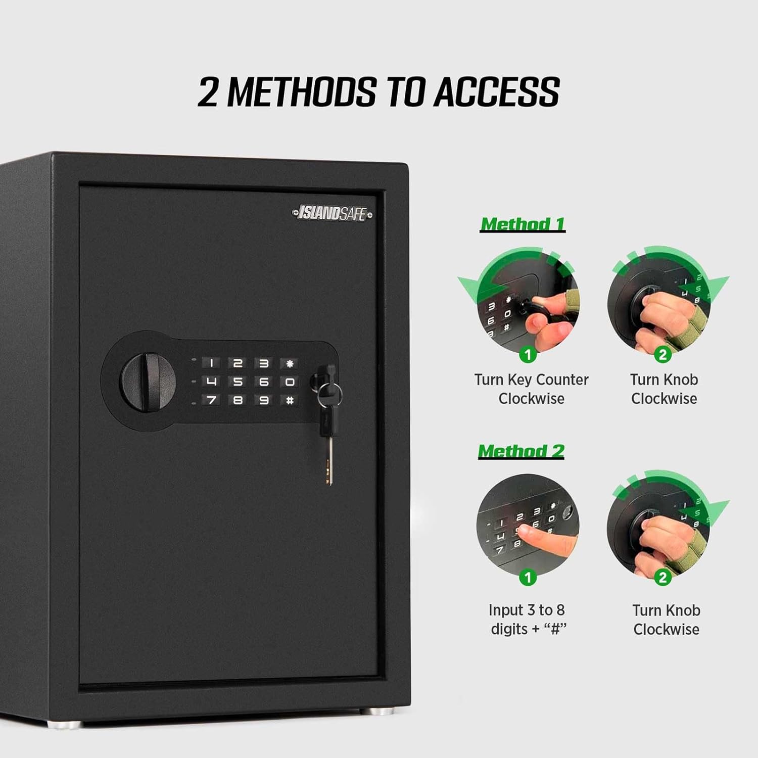 Security Safe Cabinet Personal Box, 1.7 Cuft with Digital Keypad Lock and Keys Safe Box for Cash Money Home Dorm Office Hotel Business Jewelry, (1.7Cubic Feet Black)