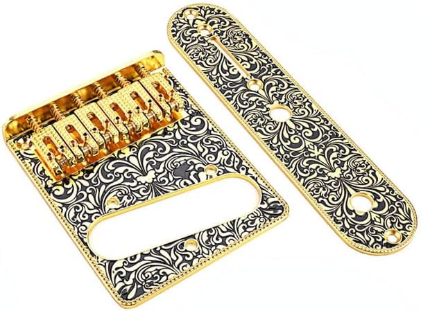 Alnicov Guitar Saddles Bridge Control Plate for 6 String Electric Guitar