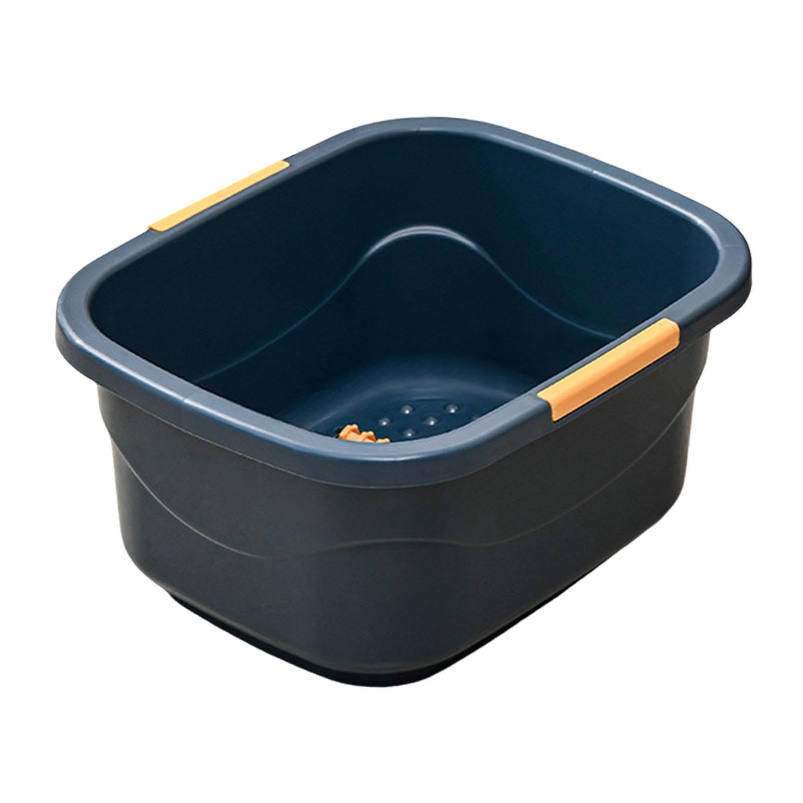 Bañera de pies para remojar los pies, cubo ligero y resistente, ideal para pedicura y relajación en el hogar, spa, pedicura y relajación, azul oscuro