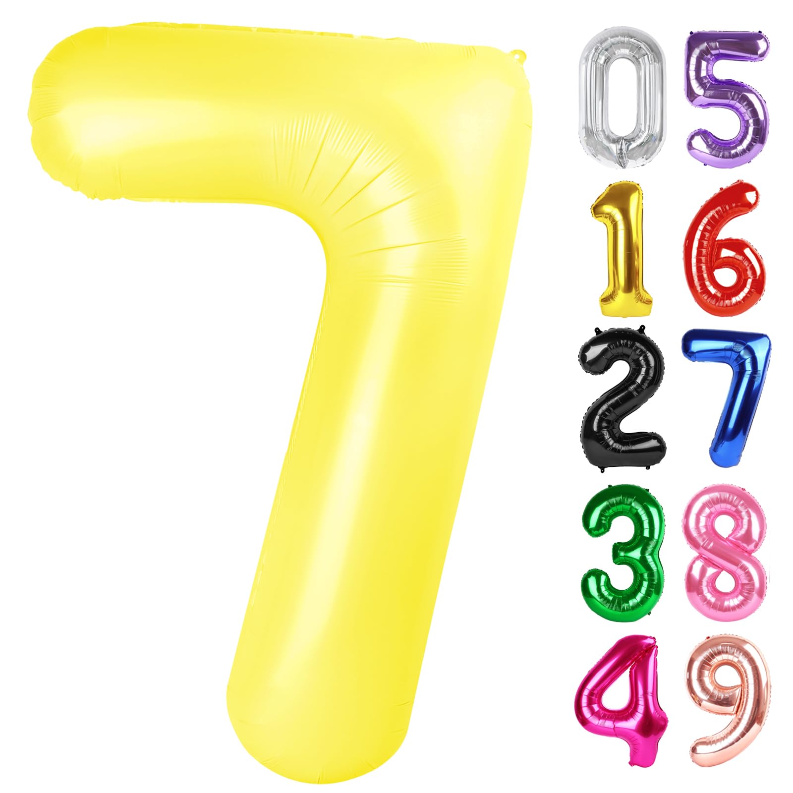 Yellow Number 7 Balloon 40 Inch, 7th Birthday Party Decorations Men Women