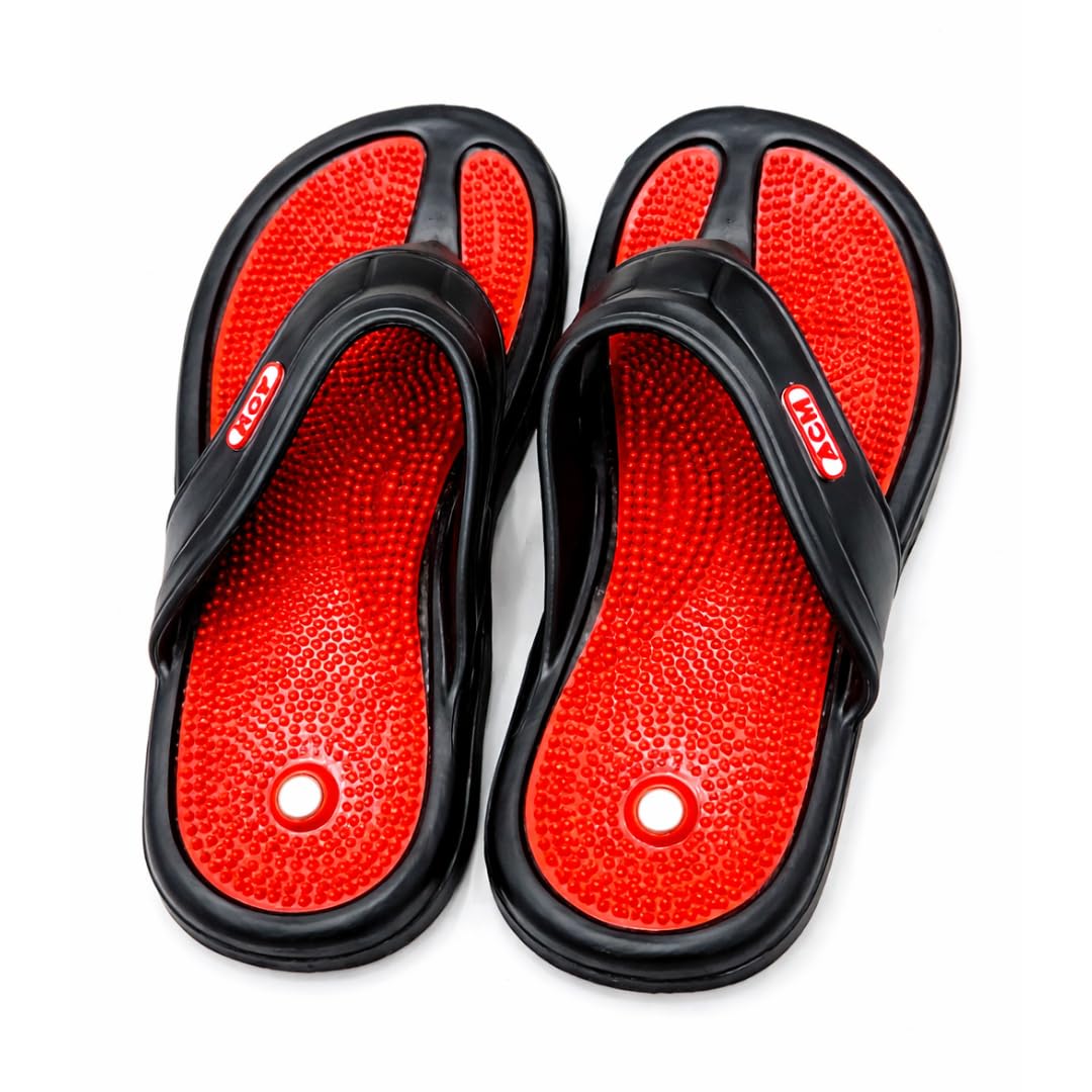 Acupressure & Magnetic Slippers – Red/Black for Enhanced Blood Circulation, Stress Relief, and Foot Health-image-19