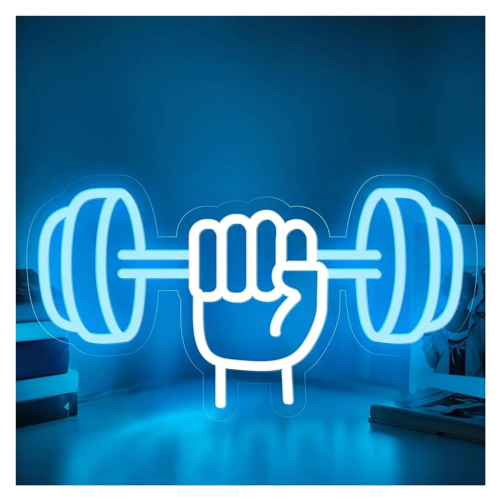 RONGCH Hanging Art Signs Gym Neon Sign Wall Art Decoration for Bedroom Gameroom Livingroom Birthday Party 45.5x27.5cm