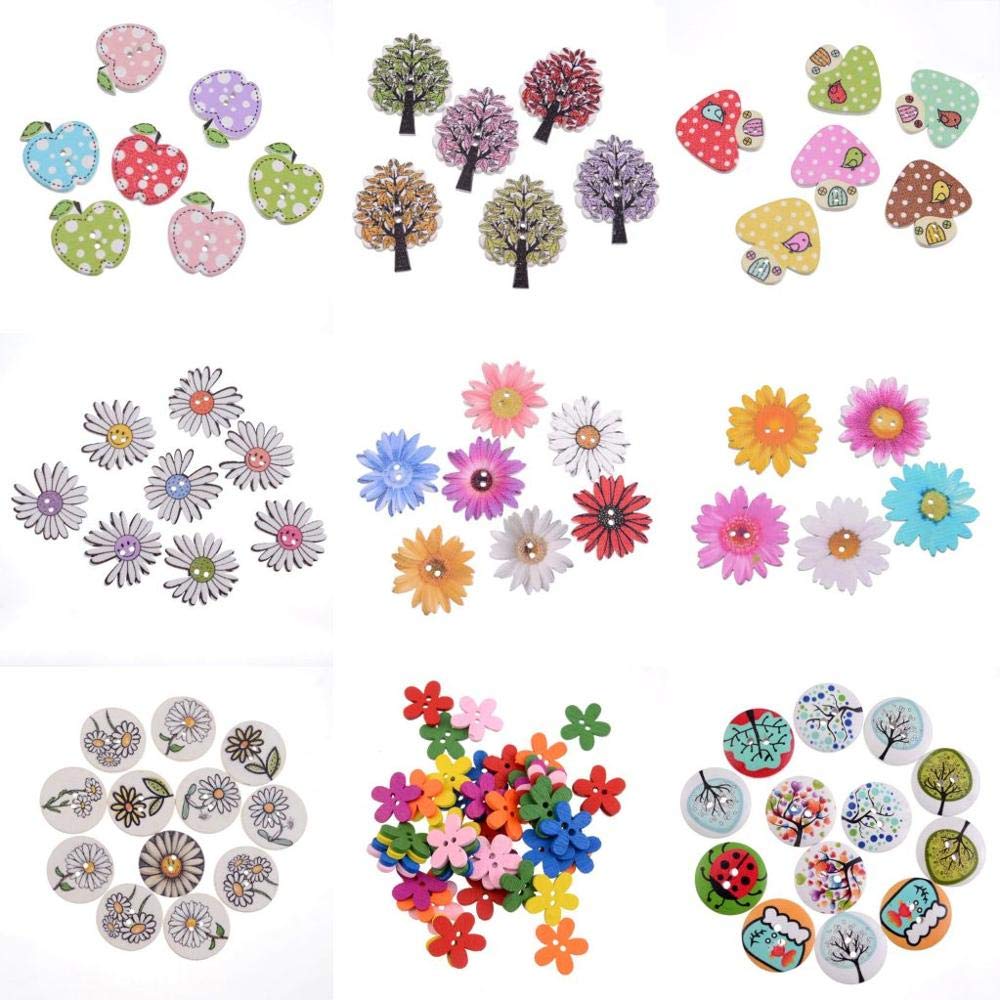 Lot De 50 Boutons Fleur 6mm 2 Trous - Résine - Assortiment De Couleurs - Pour Scrapbooking Et DIY