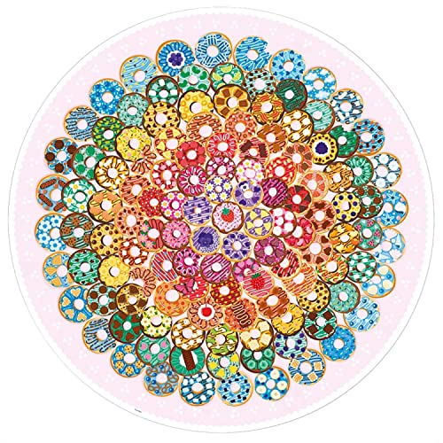 Ravensburger Circle of Colors: Donuts 500 Piece Round Jigsaw Puzzle for Adults | Unique, Vibrant, and Glare-Free | Perfect Interlocking Fit | Ideal for Ages 12 and Up | Model 17346
