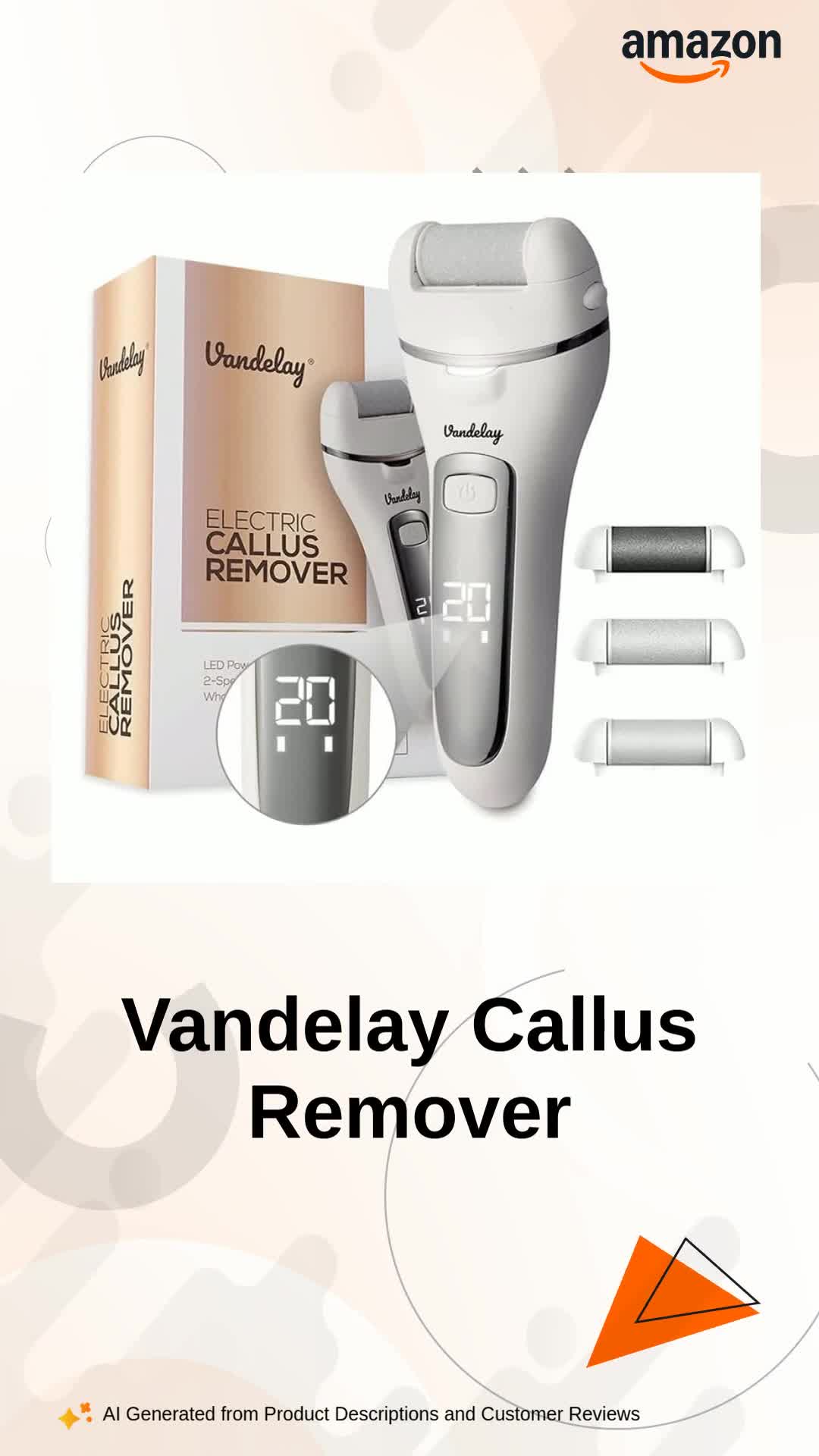 Vandelay (UK) CQR-FC800 Rechargeable Callus Remover For Feet