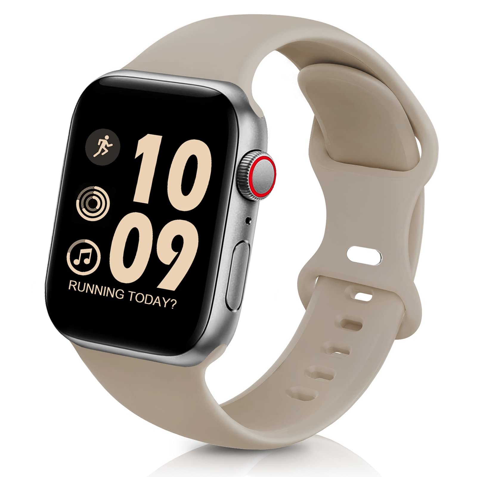 DigiHero Straps Compatible with Apple Watch Strap 38mm 40mm 41mm 42mm 44mm 45mm 46mm 49mm,Silicone Sport Replacement Strap Compatible with iWatch Series 10 9 8 7 6 5 4 SE Ultra Women Men Nut Brown B