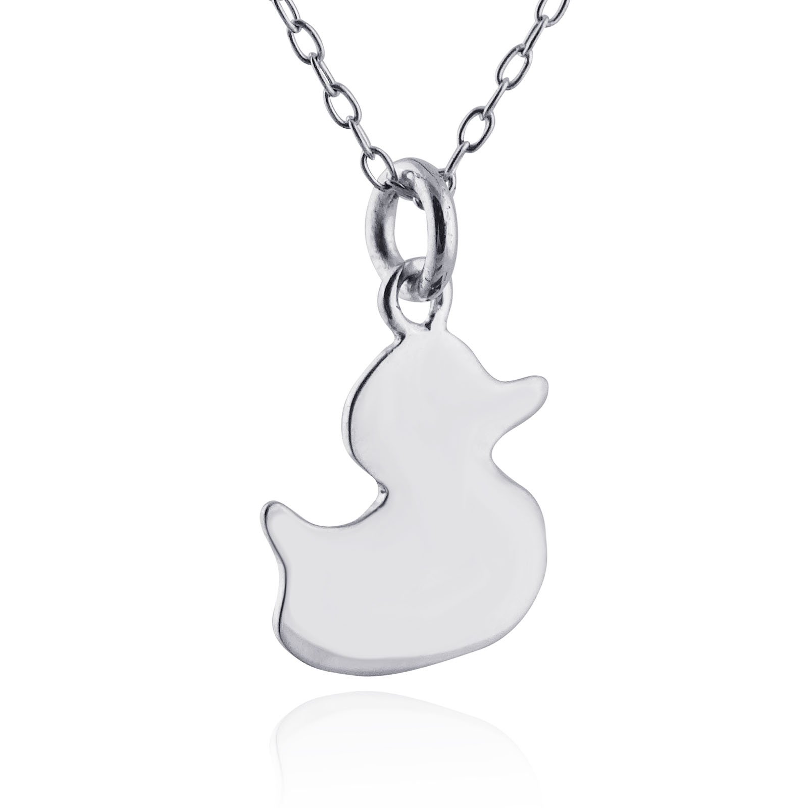 FashionJunkie4Life Collana Con Ciondolo Anatra In Argento Sterling 925, Catena 45,7 Cm, Gioiello Regalo In Confezione Regalo