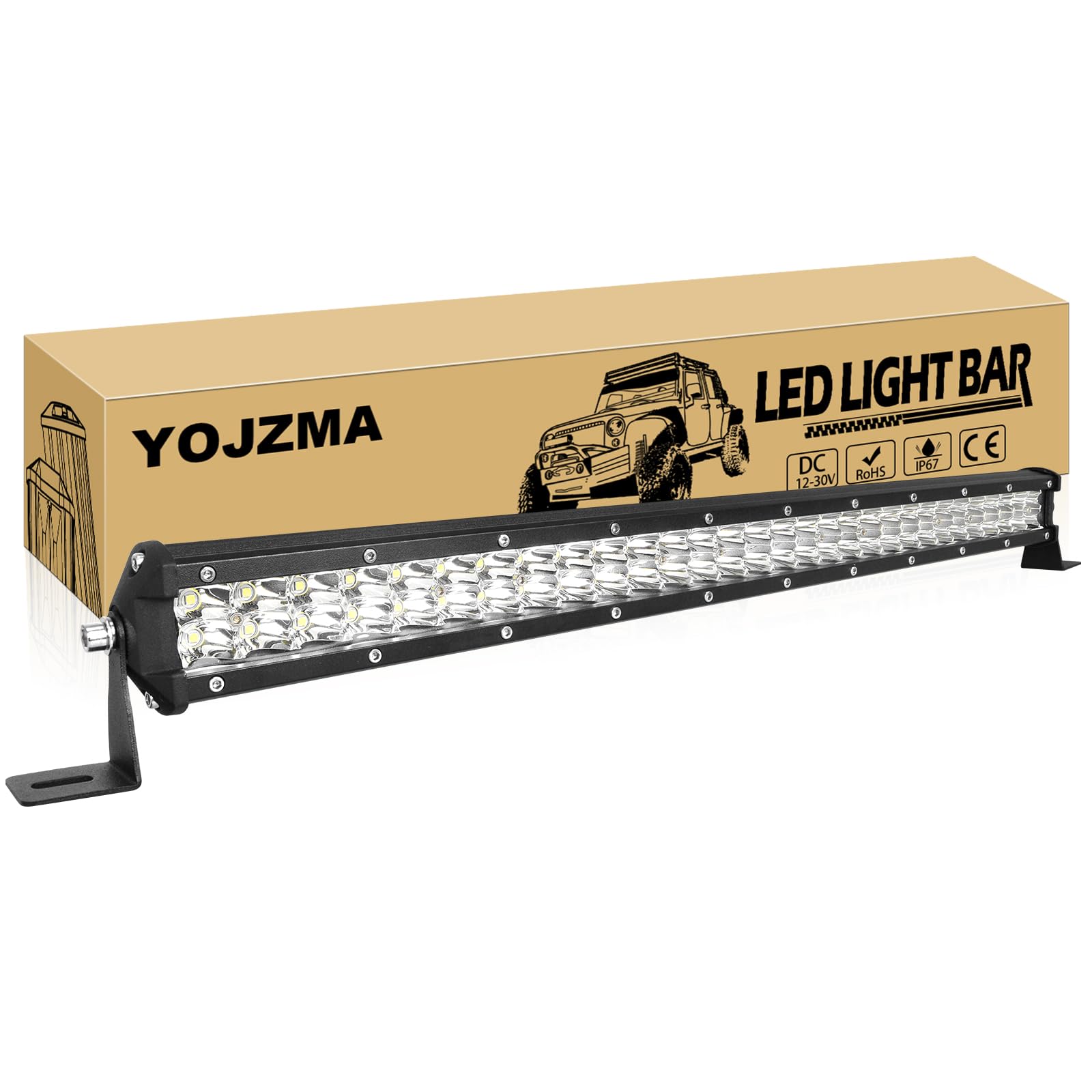 24-calowy (61 cm) 180 W, podwójny punkt punktowy 18000 lm, wodoodporne światło robocze do jazdy, łodzi, off-road do ciężarówki 4X4 SUV ATV UTV