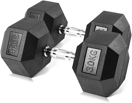 Dumbbell set Adjustable Fillable Dumbbells Set,The Gym Can Be Used For Push-ups, Anti-wear And Anti-fall Dumbbell Sets, Household Hexagonal Iron-coated Dumbbells Color Black 30kg*2