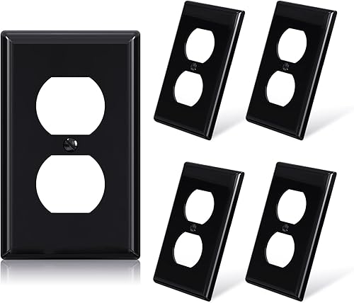 Miniatura 7 de ELEGRP Placa de pared para receptáculo dúplex, cubiertas de pared de tamaño estándar de 1 banda, cubiertas de policarbonato irrompible de doble