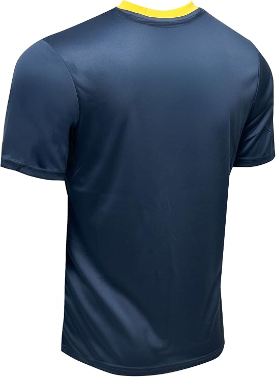 Icon Sports Men Compatible with Real Madrid Sublimation Logo Poly Soccer Jersey - Navy