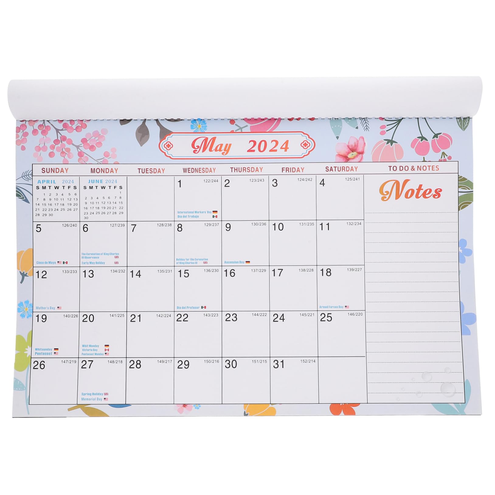 TEHAUX 3pezzi Calendario Da Muro Mensile Appeso Planner Sturdy Per Organizzazione Di Eventi e Attività Per Casa Ufficio e Scuola