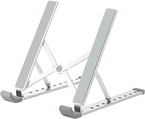 Soporte de computadora portátil plegable de aluminio para escritorio, soporte ajustable para tableta, compatible con MacBook Air Pro, Lenovo, Dell