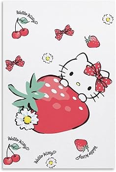 Amazon.co.jp: ハローキティ いちご アートポスター 飾り絵 かわいい