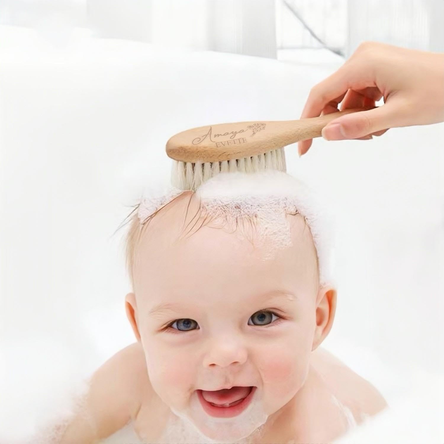 Custom Baby Hair Brush Set - Personalized Gentle Baby Brush for Newborns, Soft Bristle Baby Scalp Care Grooming Brush for Sensitive Skin, Ideal for Cradle Cap and Infant Hair Care