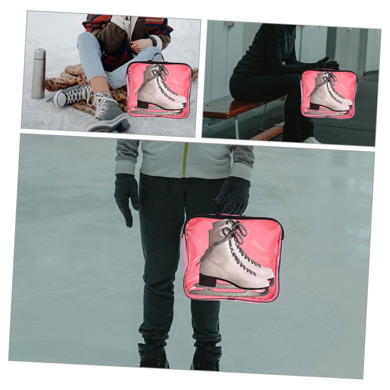 Bolsa De Patinaje Bolsa para Zapatos De Skate Bolsas para Patinete Bolsas para Viajes Patines Dobles Mochila para Patinete Bolsas para Zapatos De Mujer Tela Oxford Rosa