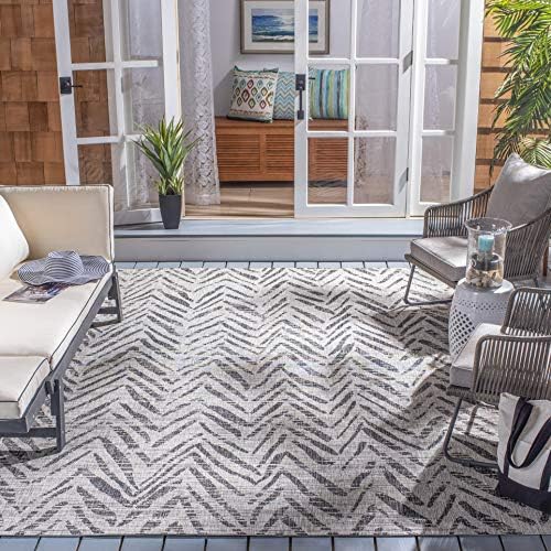 SAFAVIEH Courtyard Collection 9' x 12' Grey/Black CY8387 Indoor/ ...