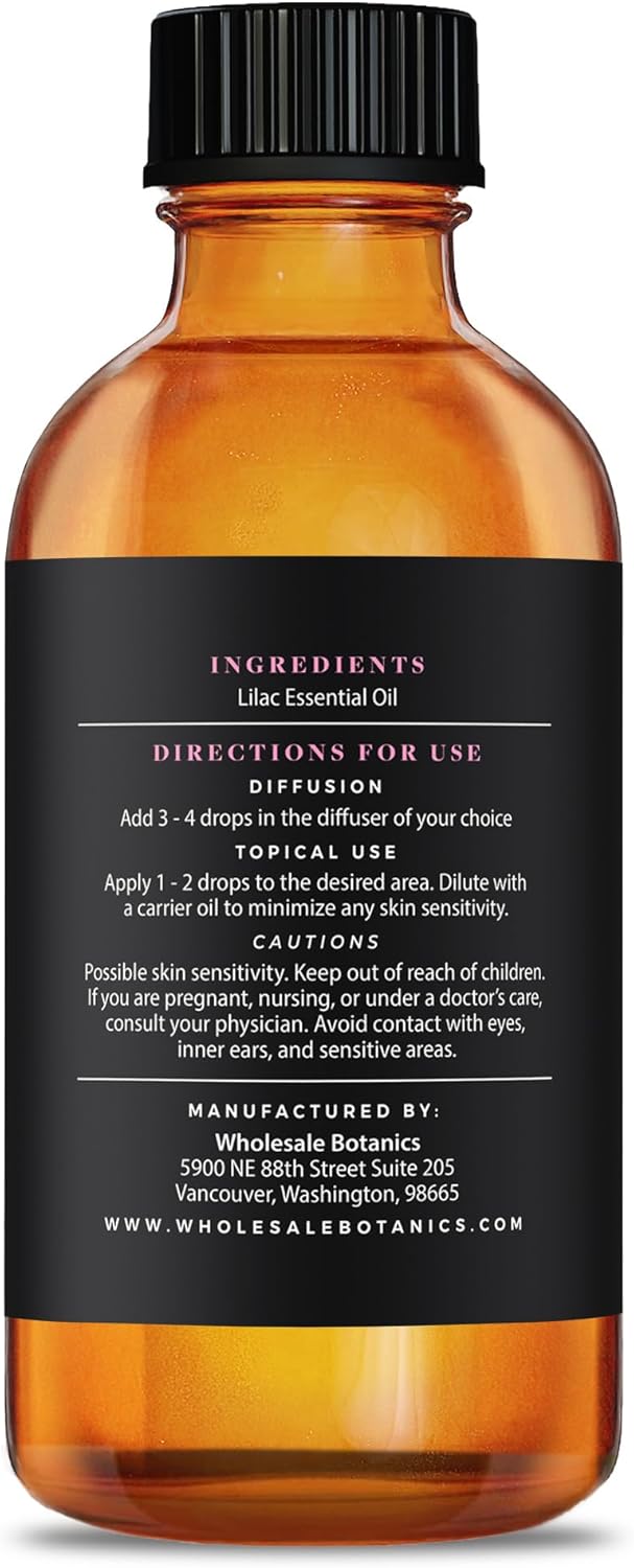 Lilac Oil by Wholesale Botanics - Premium Grade Essential Oil | for Aromatherapy, Soaps, Lotions, & Candles | Vegan & Cruelty Free (4 Fl.Oz.) - Image 3