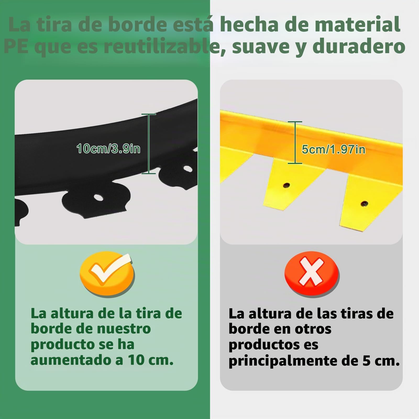 Borduras Jardin, 20M X 10CM Juego De Bordes Jardin Exterior para Tierra, Juego De Bordes para CéSped con 60 Picos De Anclaje De Acero 3MM De Grosor.