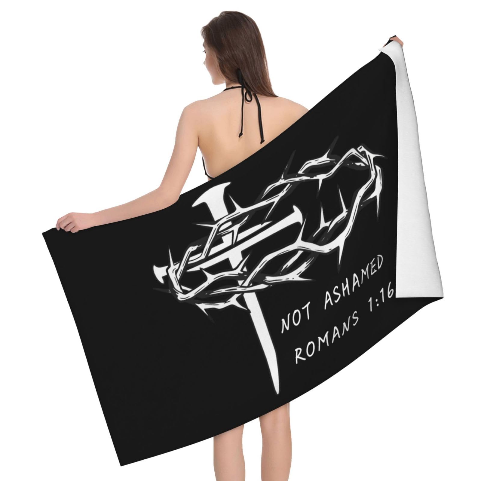 HLBSDM Microfiber Religious Christian Faith Jesus Beach Towel Quick Dry Soft Sand Free Beach Towels for Pool Swim Beach Lightweight Thin Towels