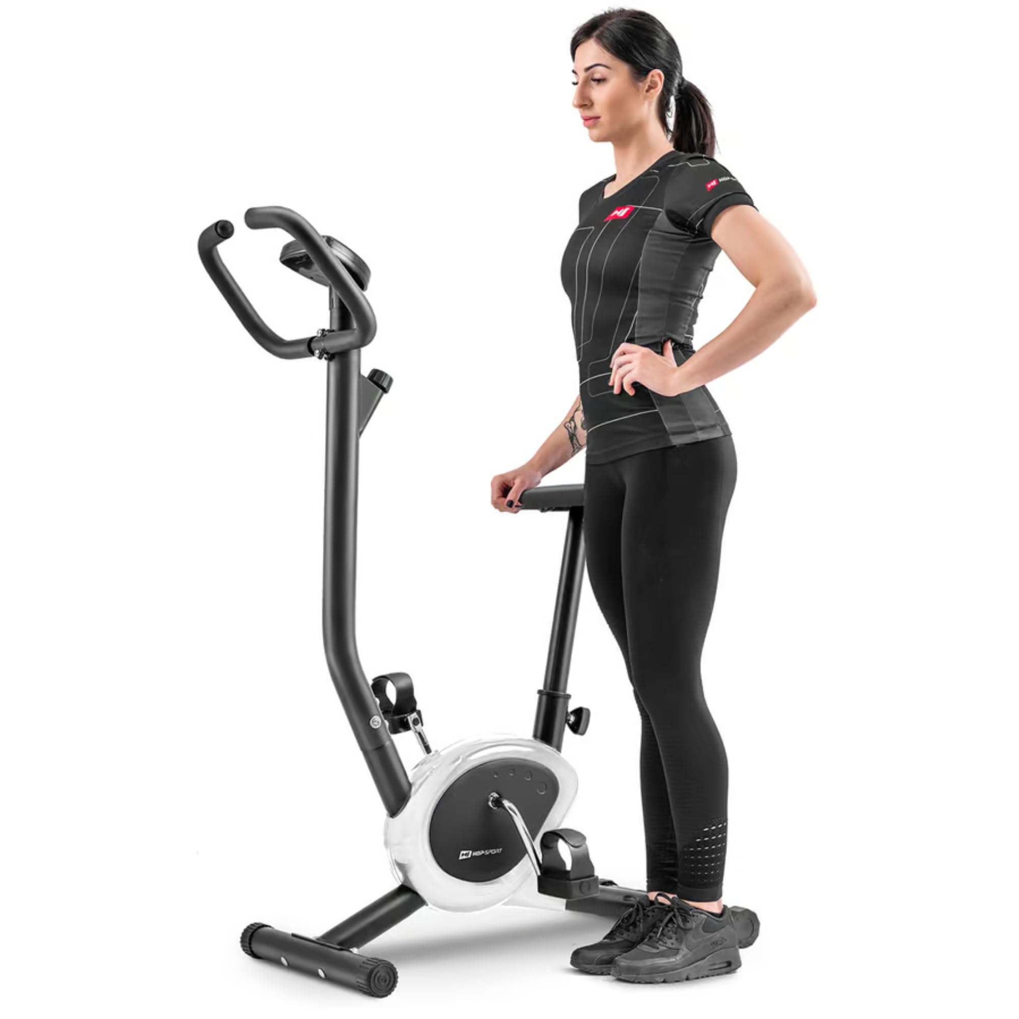 Hop-Sport Vélo d'Appartement Mécanique HS-010H Rio, Compact, Résistance Réglable, Ordinateur d
