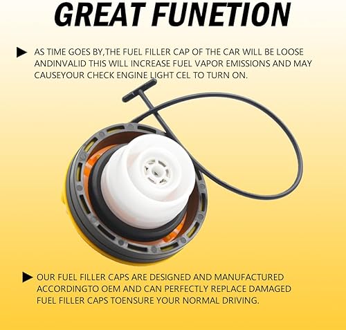 Miniatura 7 de Tapa de gasolina OEM # GT347,20962524 Amarillo E85 Flex tanque de combustible de repuesto para GMC Chevrolet Cadillac, 2012-2014 Sierra 2500 HD