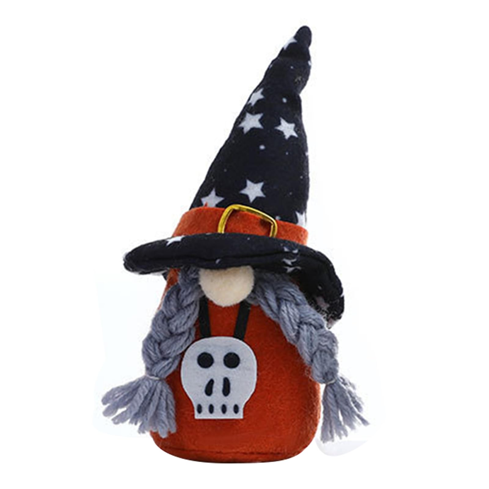 pidodou Halloween Plush Gnome Decoration Set Spooky Witch Hat Swedish Tomte Elf Figurine Mini Soft Scandinavian Dwarf Doll for Tiered Tray Home Party Decor A