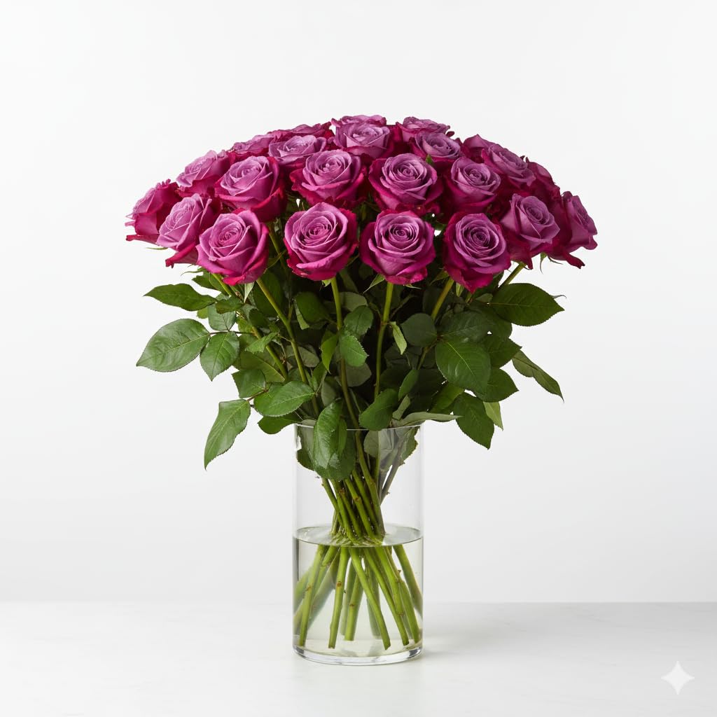 Purple Roses - Letterbox Gift - Fresh Flowers Delivered - Next Day-all occasions-birthday- thanks giving flowers (20)