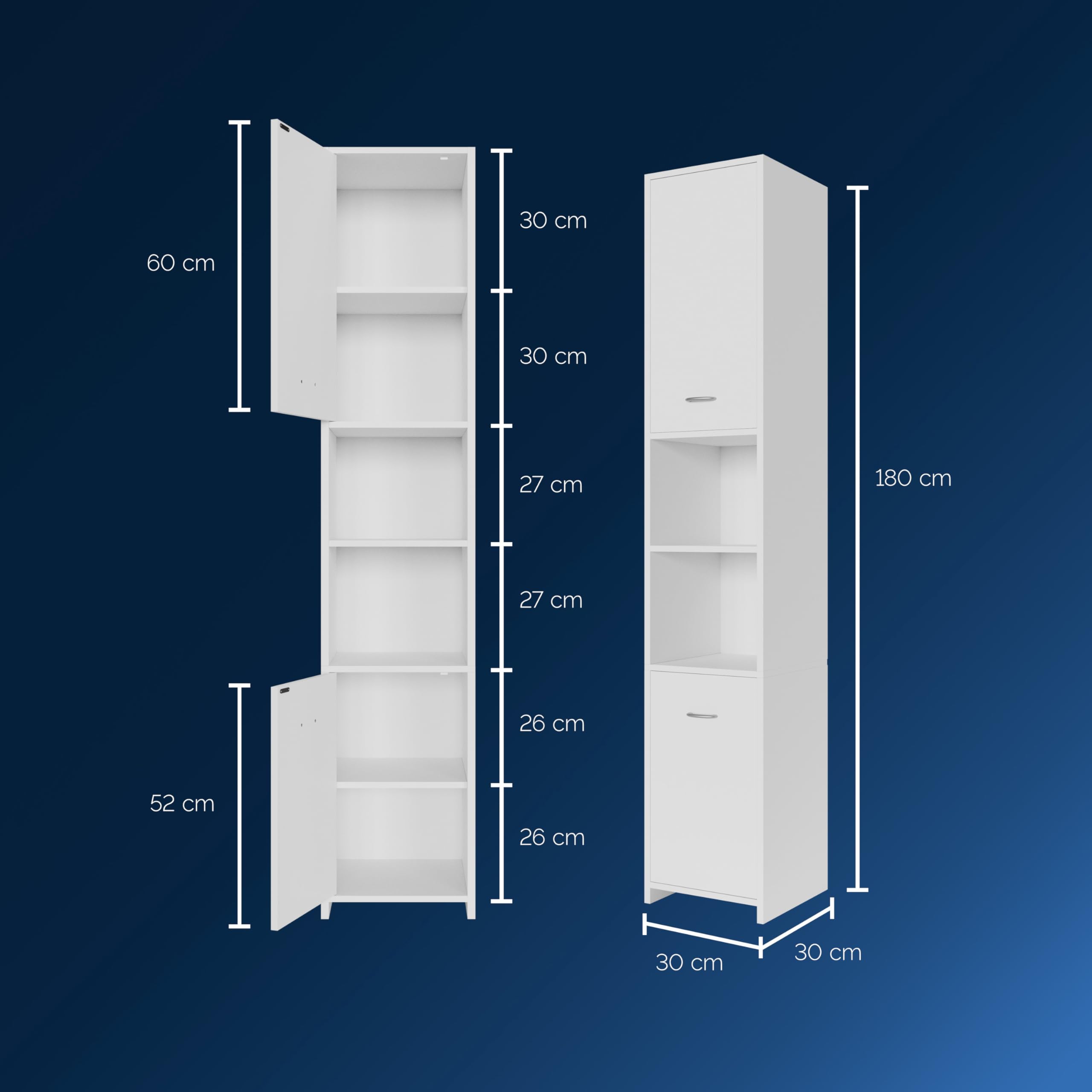 Casaria® Badmöbel Set 2-TLG Weiß Waschbeckenunterschrank Badezimmerhochschrank Unterschrank mit Schubladen Hochschrank Bad Regal Holz Für Kleine Bäder