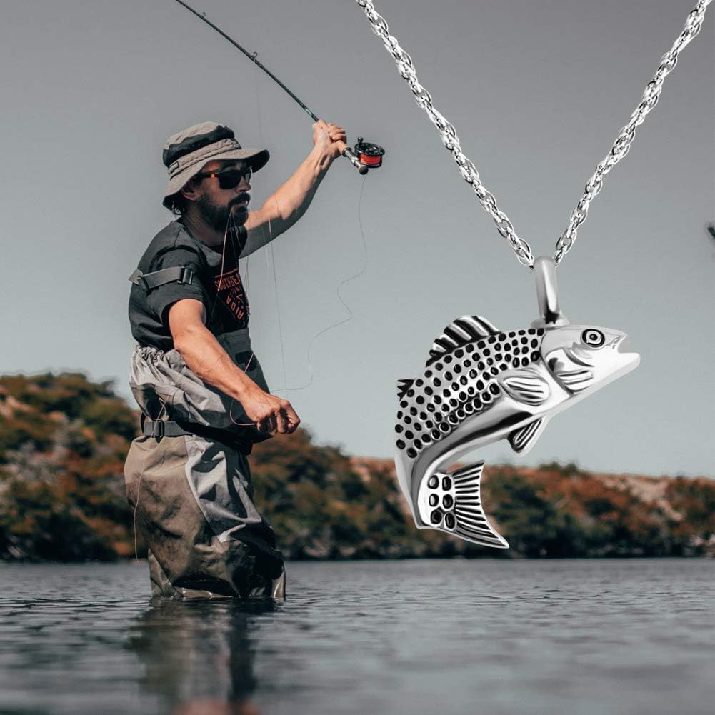 Dletay Fish Cremation Jewelry for Ashes Memorial Ashes Keepsake Necklace Urn Necklace Pendant - Image 2